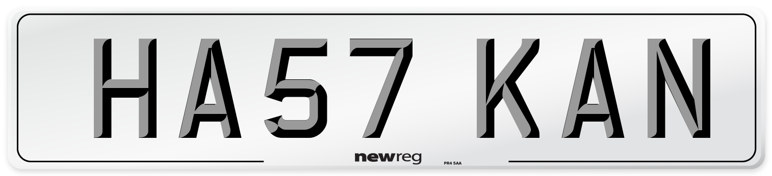 HA57 KAN Number Plate from New Reg